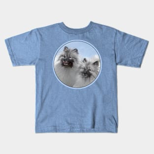 Keeshond Pair of Kees Painting Original Animal Art Kids T-Shirt